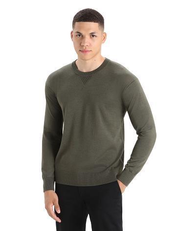 Icebreaker Cool-Lite™ Merino Nova Sweatshirt Férfi Pulóverek Olivazöld | HU 1217XYUF